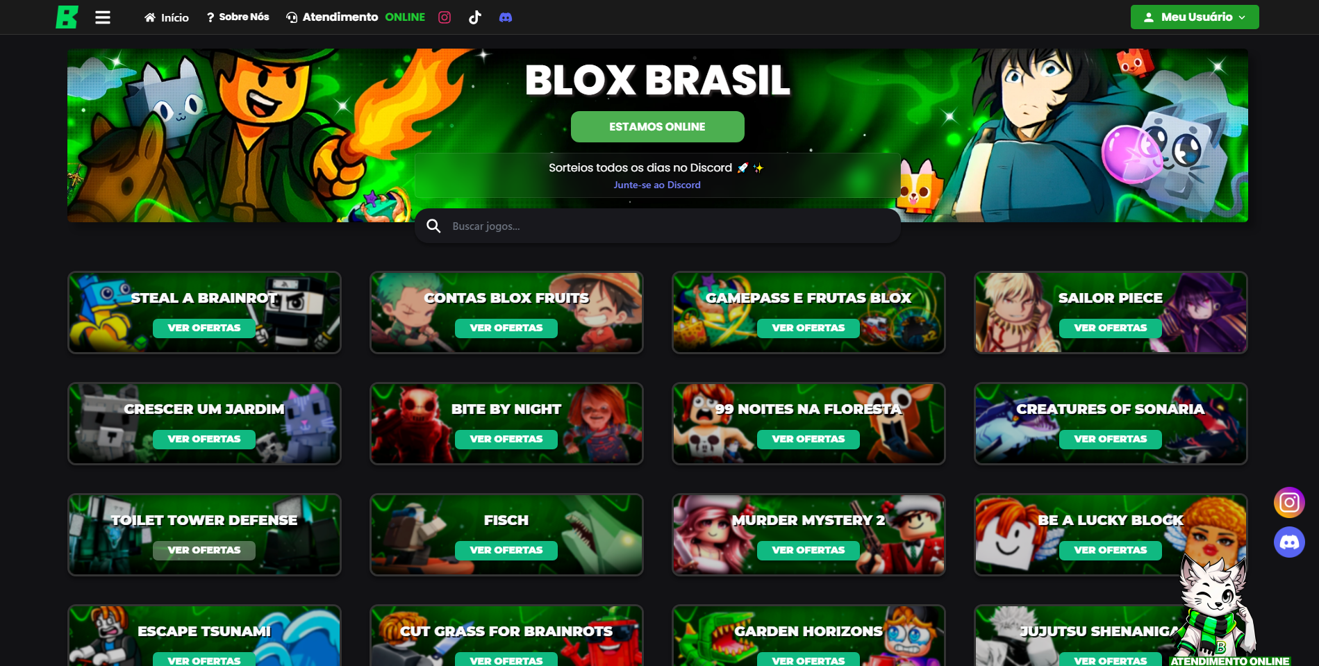 Screenshot do site Blox Brasil