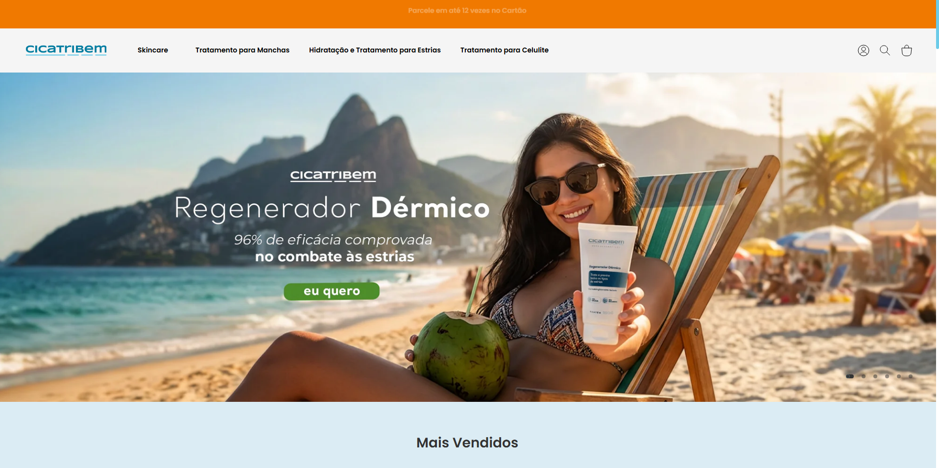 Screenshot do site Cicatribem